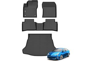ANBINGO®-Floor Mats & Cargo Liner for Toyota Prius 2016-2022 (Not for Prius Prime & Prius c &Prius v) All Weather Prius Car Mats | 1st, 2nd Row Set & Cargo mat | Prius Floor Liners Accessories-Black