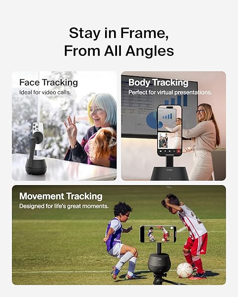 BELKIN WIRELESS CHARGER STAND, AUTO FACE TRACKING, APPLE DOCKKIT CERTIFIED, TRIPOD & MAGSAFE COMPATIBLE, NO APP REQUIRED, 360° ROTATION, INFLUENCER CONTENT, WORKS W/FACETIME, TIKTOK, YOUTUBE, ETC.