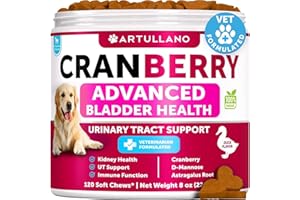 Dog UTI Treatment - Cranberry Supplement & Bladder Control for Dogs - Urinary Tract Infection Incontinence Pill, Bladder Ston