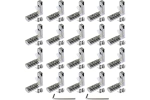 Boeray 20pcs 2020 Series Europe Standard Aluminum Profile T Slot 6mm Inner Bracket Joint with Screws, 2pcs of Wrench