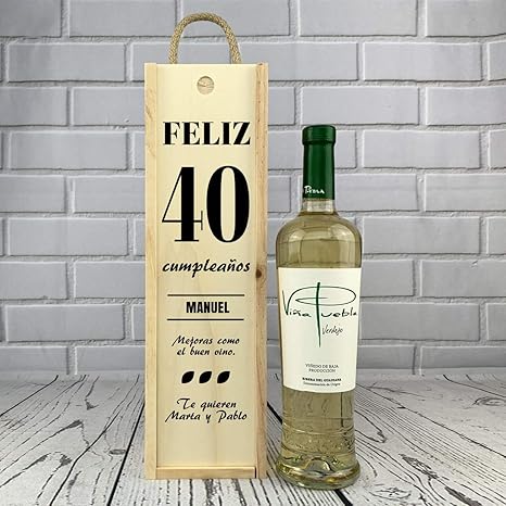 Caja 1 Botella de vino blanco “Feliz Cumpleaños”: Amazon.es: Alimentación y bebidas