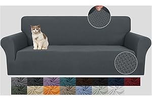 JIVINER Stretch Pet Couch Cover 3 Seater Sofa Covers 1 Piece Jacquard Couch Slipcovers 3 Seats Washable Thick Furniture Prote