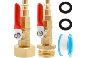 RV Winterize Blowout Adapter, RV Winterize Adapter Kit,Brass Blowout Kit with 1/4" Quick Connect Plug and 3/4" Garden Water H