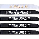 Bride to Be, Maid of Honor, & 3 Team Bride Sash Set - Wedding Party Sash Bundle | Bachelorette Party Bridesmaid Sashes Tribe Squad Crew Bridal Shower Decorations Favors Supplies Favor Bridesmaids Gift