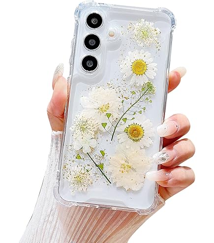 Yomjew 2 Pack Cute Clear Floral Phone Case For Samsung Galaxy S10 4G 6.1", Preppy Flowers Pattern Protective Soft Slim Shockproof Silicone TPU Hard Back Yellow-Resistant Cover For Girls Woman-787970
