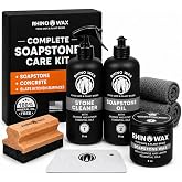Rhino Wax Soapstone Ultimate Kit: Cleaner, Oil, Wax, Scraper &amp; Applicator | Clean, condition and protect soapstone countertops with a complete food-safe care system for natural stone surfaces.