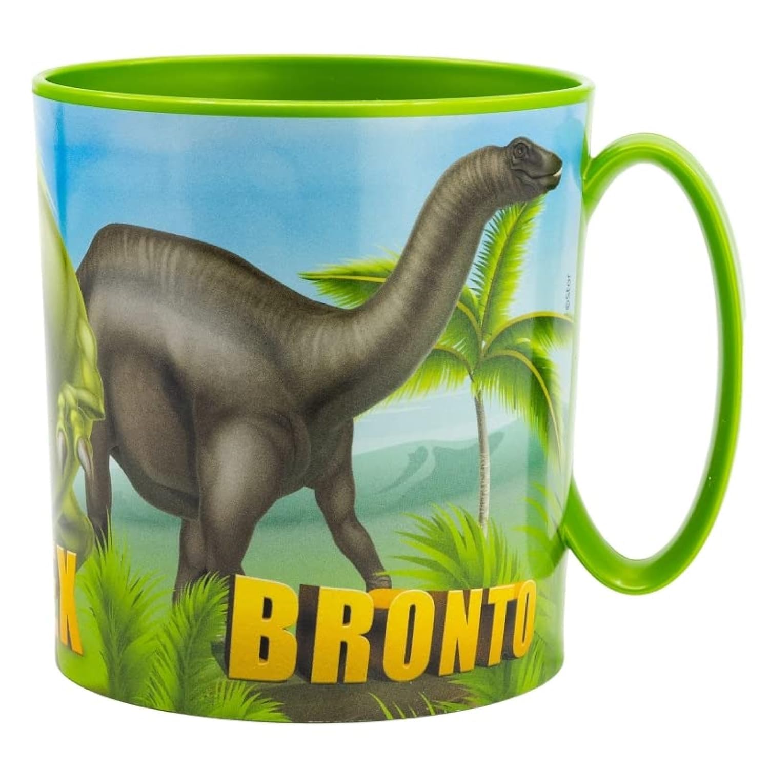 Golddunes Kids 2023 Character Licence Mug 350ML Drinking Re-Usable Plastic Cup Microwave Safe (Dinosaur)