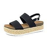 SODA Womens Casual Kazoo Espadrilles Trim Flatform