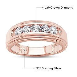 Men's Wedding Band Ring 2 Carat Round Lab Grown