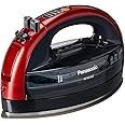 Panasonic Metallic Red 360 Freestyle Cordless Iron NI-WL602 - Portable Steamer for Clothes with Ceramic Charging Base, Vertical Steam Irons, Compact Heavy Duty Press Ironing Machine, 2400 Watts