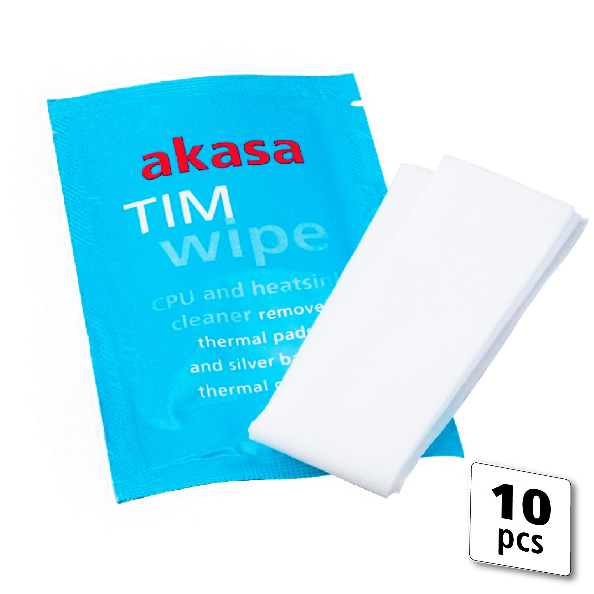 Akasa TIM Wipes | Thermal Paste Remover | Citrus-based Solvent | 180 x 175 mm | 10pcs | Tech for Techs Recommended | Ideal for CPU, GPU, Heatsink and Chipset | AK-TCW-02