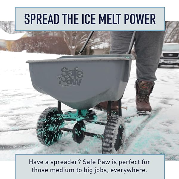 SAFE PAW ICE MELT – PET & KID FRIENDLY, SALT-FREE & CHLORIDE-FREE, SAFE FOR CONCRETE, DRIVEWAYS & SIDEWALKS | LONG-LASTING & FAST- SNOW & ICE MELTER FOR WINTER USE – 3X LONGER EFFECT