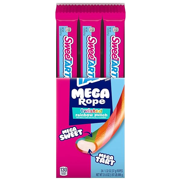 SWEETARTS MEGA FILLED ROPES CANDY, TWISTED RAINBOW PUNCH,...