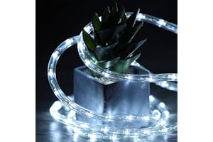 Tuanchuanrp 10Ft LED Rope Lights,LED Strip Lights Waterproof for Indoor/Outdoor,Eaves,Backyards Garden,Bedroom,Party,Decorative Lighting(Cold White)