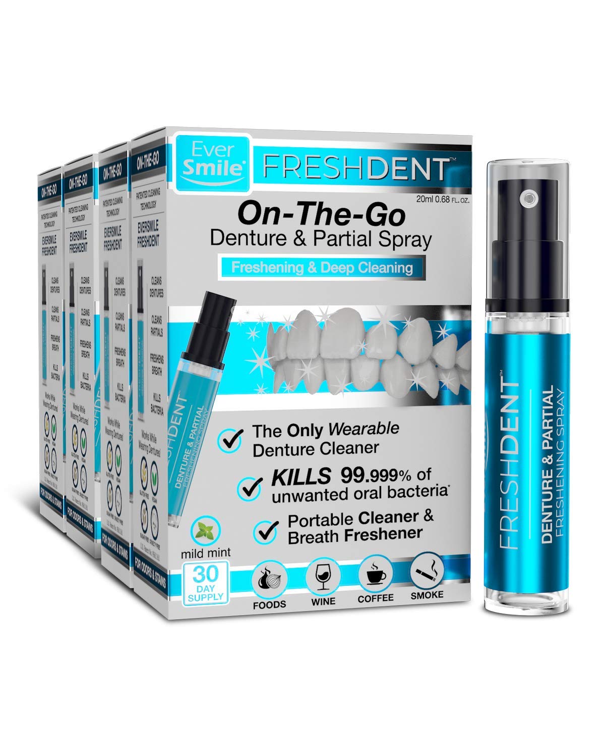 FreshDent Denture & Partial Cleaner On The Go Dental