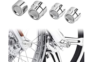 HCmotorku Motorcycle Front Rear Axle Nut Covers Cap Fit for Harley Dyna 2008-2017 Softail 2008-2023 Chrome 4pcs