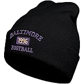 Embroidered Football Beanie Unisex Winter Cap Warm Knit Hats for Football Fan Gifts