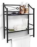 Sorbus Bathroom Shelf with Bath Towel Bar, 2-Tier