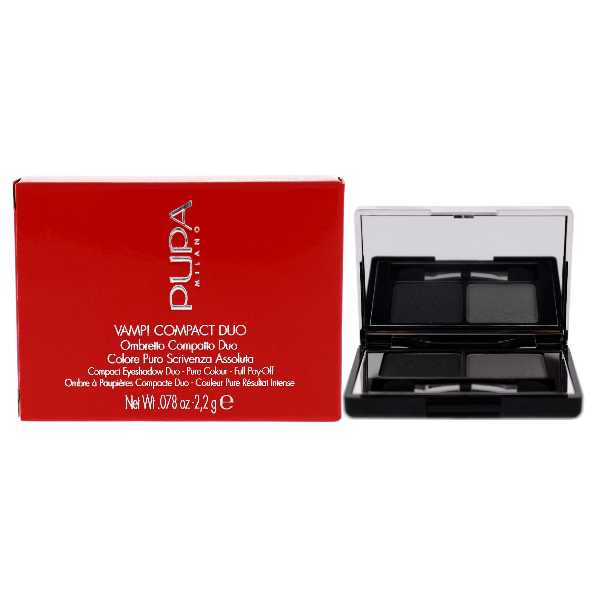PUPA Milano Vamp! Compact Eyeshadow Duo, Silver Stone 2.2 g