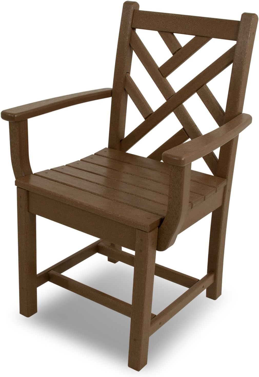 POLYWOOD CDD200TE Chippendale Dining Arm Chair, Teak