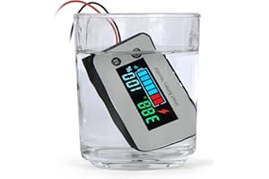 HWNGUJ IPX7 Waterproof Battery Mete Testerr, 7-100v Marine RV Battery Capacity Volt Monitor 12v 24v 36v 48v 60v 72v, Lead-Acid andLithium Battery Voltage Temp and Low Voltage Alarm Indicator Gauge