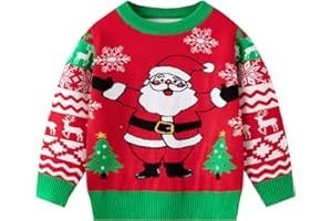 IOGONENV Ugly Christmas Sweater for Girls Funny Xmas Knit Pullover Shirts Kids Child Holiday Jumper Tops Outfit 2-14 Years