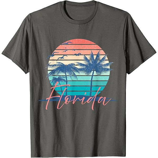Amazon.com: Florida Sunset - Throwback Design - Classic T-Shirt
