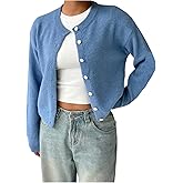 RoseSeek Women's Knit Cardigans Long Sleeve Button Dwon Lightweight Cardigan Sweaters Trendy Fall Outfits