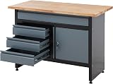 BiGDUG Garage Workbench Drawer Cabinet 4 Drawers 1 Door 842H x 1200W x 600D view 3