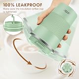 KETIEE Travel Mug 380ml Insulated Leakproof Stainless Steel Ice Green view 3