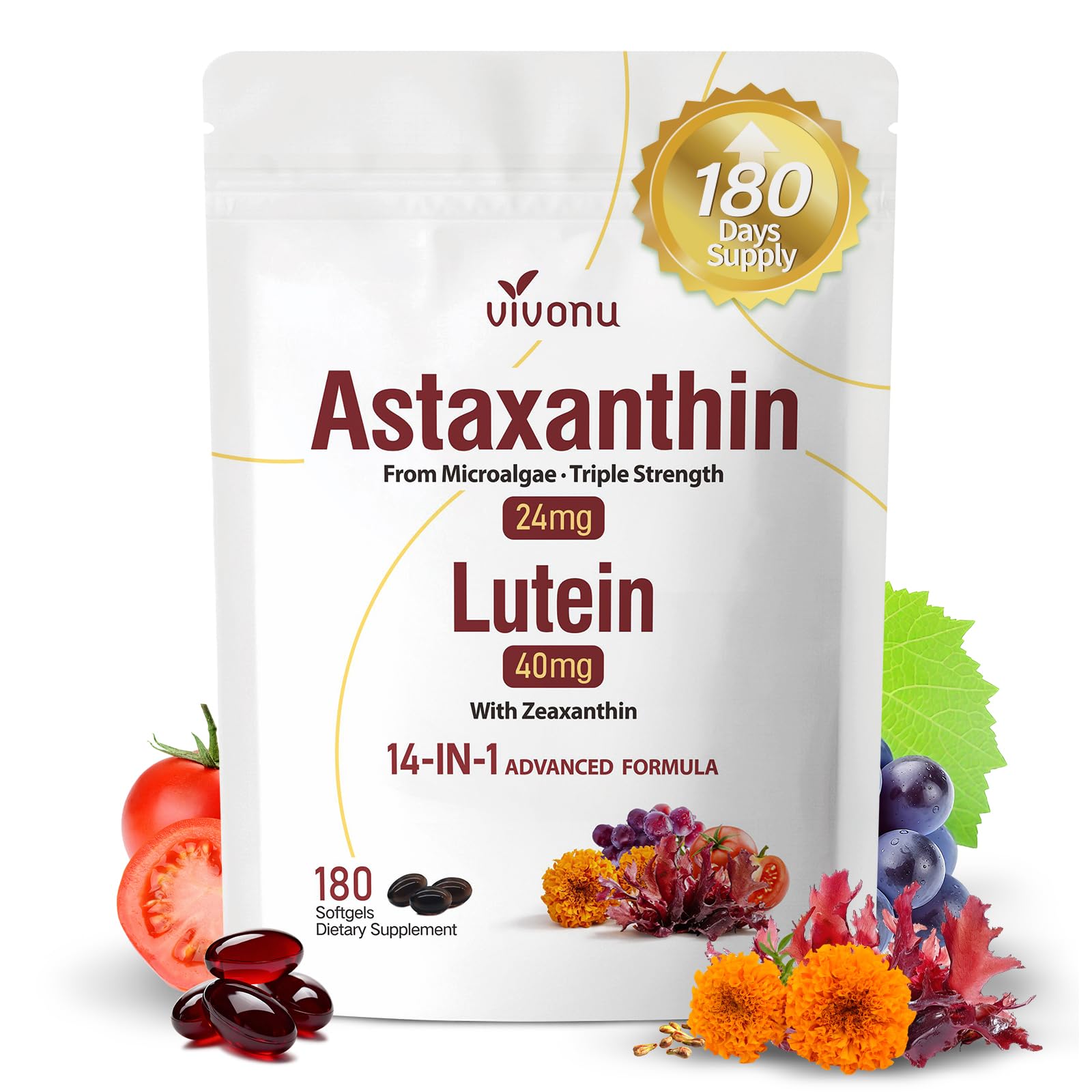 Astaxanthin 24 mg Lutein 40 mg