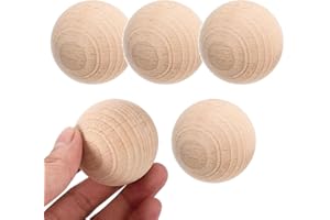 Croquet Balls Replacement - 5X Wood Spheres for Crafts,Outdoor Lawn Games Decorative Globes Crafting and Painting Material