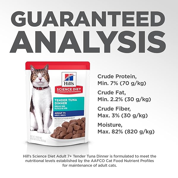 HILL’S SCIENCE DIET ADULT 7+ CAT FOOD, TUNA STEW, 2.8 OZ. POUCHES, 24-PACK