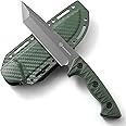 DRACHENADER Tanto Knife Fixed Blade with Sheath Tactical Fixed Blade Knife, Sharp Fulltang Outdoor Survival, Versatile for Horizontal, Scout Carry and Vertical Carry