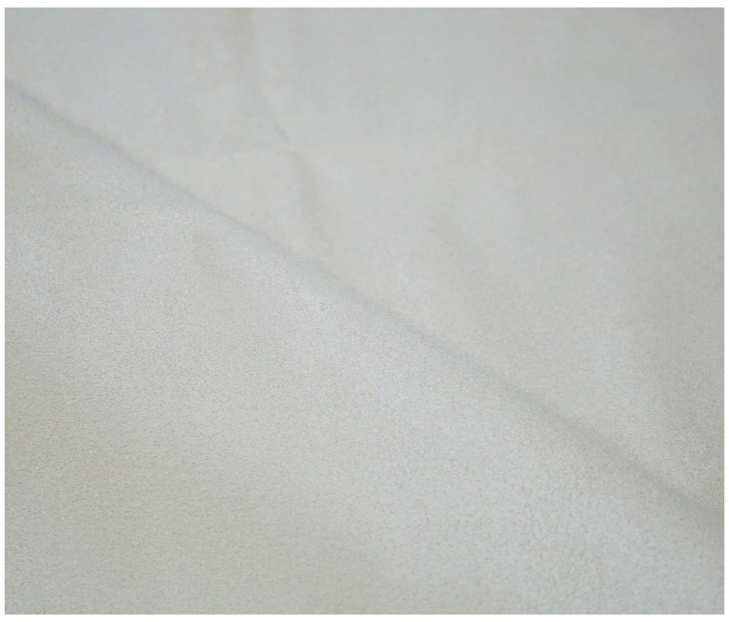 Faux Suede Soft Touch Leatherette Upholstery Fabric for Furnishings Cushions Curtain (200 x 150cm (2 Metre), Ivory)