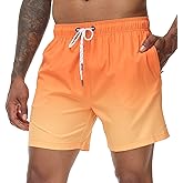Tyhengta Men's Swim Trunks Quick Dry Bathing Suit Shorts with Zipper Pockets and Mesh Lining