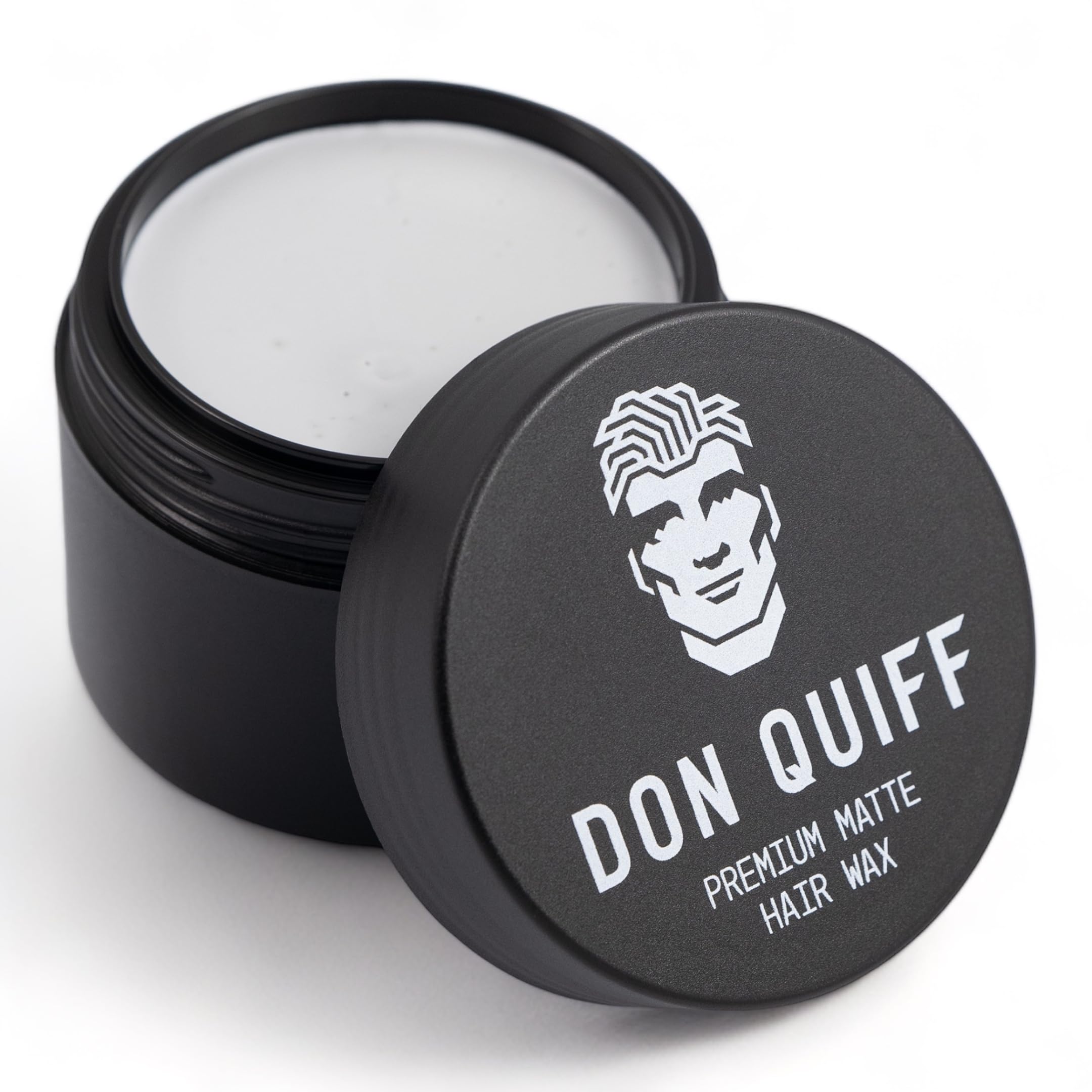 Don Quiff®, Clay Pomade, Flexible Hold, Reshapable, Combable, Ultra Matt, Water Resistant, Best Premium Matte Hairwax, Short Hair Style, Women & Men, Beeswax Based, Beegan