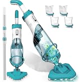 Cordless Pool Vacuum for Above Ground Pool, 19 GPM Handheld Spa Hot Tub Vacuum Cleaner with 60" Extendable Pole, 60 Min Running Time, Ideal for Sand Underwater and Cleaning Debris