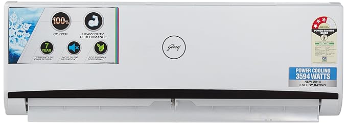 Godrej 1 Ton 3 Star (2018) Split AC (Copper, GSC 12 RGN 3 DWQH, White)