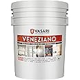 VASARI Lime Plaster & Paint | Veneziano Plaster (Smooth Finish) | Made from Natural Lime and Powdered Marble | color: Natural White #1 | size: 5 Gallon wet mix