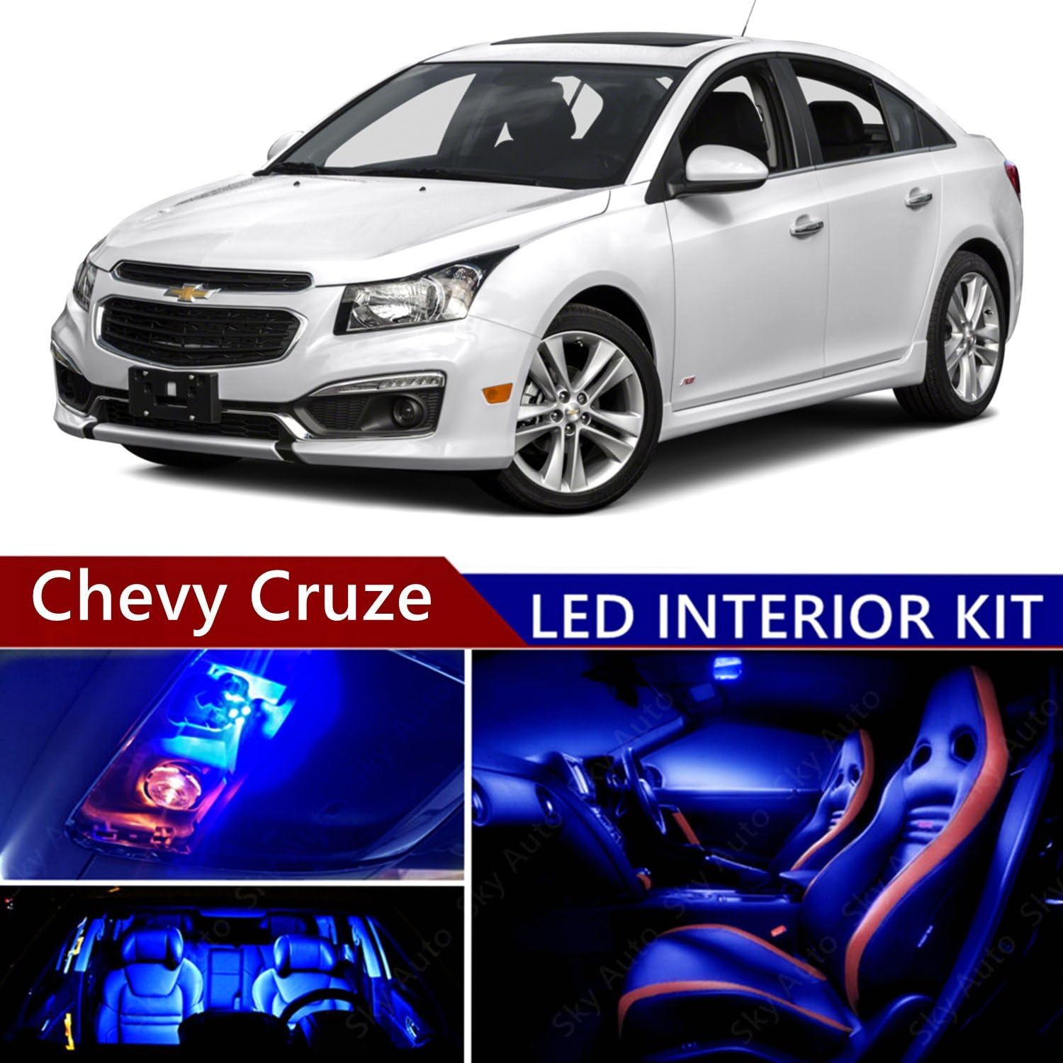 Amazon Com Sky Auto Inc Led Premium Blue Light Interior Package