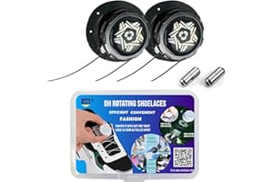 SJZQ No Tie Shoelaces, Rotating Automatic Buckle Shoes Laces, Metal Capsule Lock Buckles, wire Lock Shoe Laces Tieless