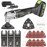 GALAX PRO 20V Cordless Oscillating Multi Tool Kit with 15pcs Accessories | 1.3A 18000 OPM,3&deg; Oscillating Angle, 6-Speed, Quick Release Lever for Woodwork Sanding, Grinding