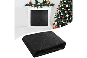 JEYEOU Magnetic Fireplace Cover Blanket Draft Stopper 36*32in Brick Fireplace Screen Insulation Cover Chimney Cold Air Blocker with Strong Magnet Hook-and-Loop Fasteners for Winter Iron Frame Stops Heat Loss