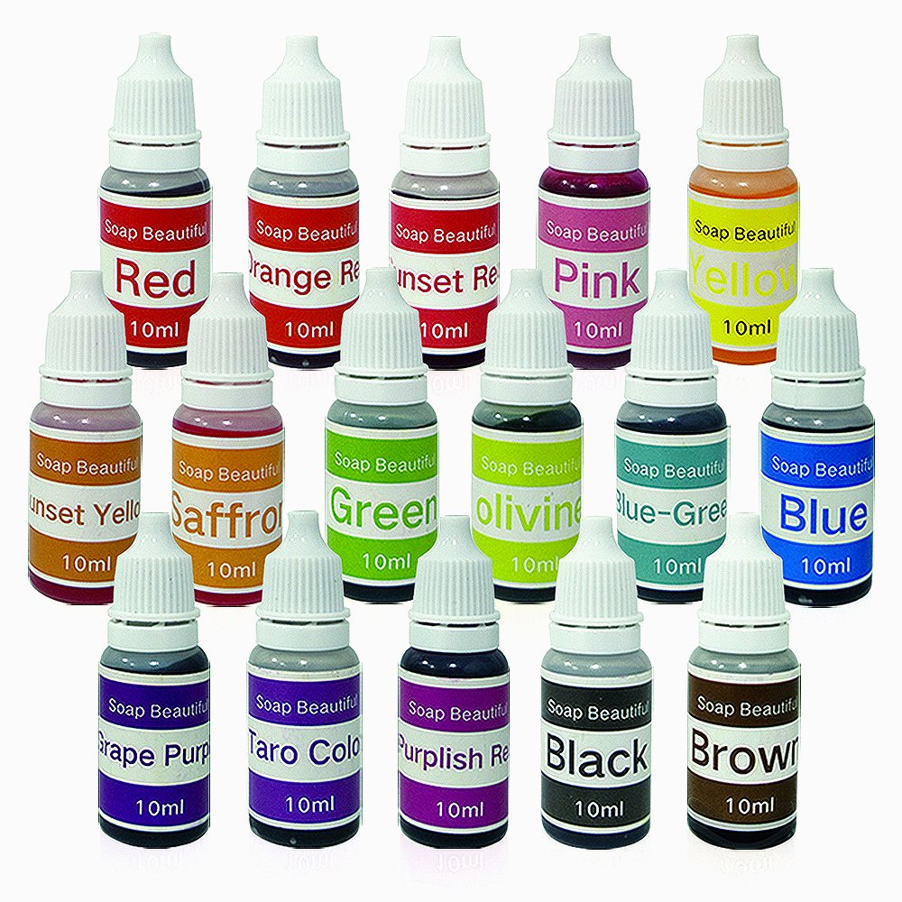 16 Colors Liquid Soap Dye Kit Food Grade Skin Safe, Vegan, GlutenFree