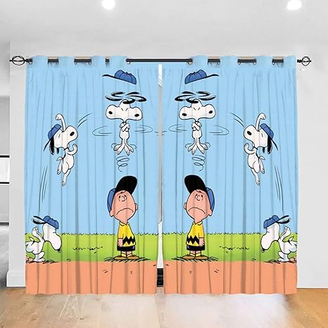 Amazon Co Jp スヌーピー カーテン 1級遮光 2枚組 幅132cm丈1cm 断熱 防寒 防音 省エネ 厚手 寝室用 リビング用 カーテンセット 洗える 寝室 リビング用 ホーム キッチン