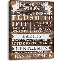 Amazon.com: Kas Home Bathroom Canvas Wall Art | Rustic Bathroom ...
