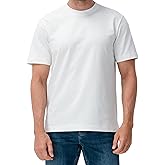 DAVID ARCHY Men's Heavyweight T-Shirt 260g Cotton Sorona Moisture-Wicking Shirts Stretch Side Slit Tees for Men 1-Pack