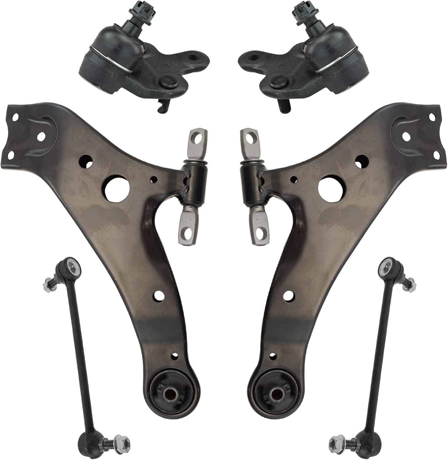 TRQ 6pc Suspension Kit Front Lower Control Arms Ball Joints