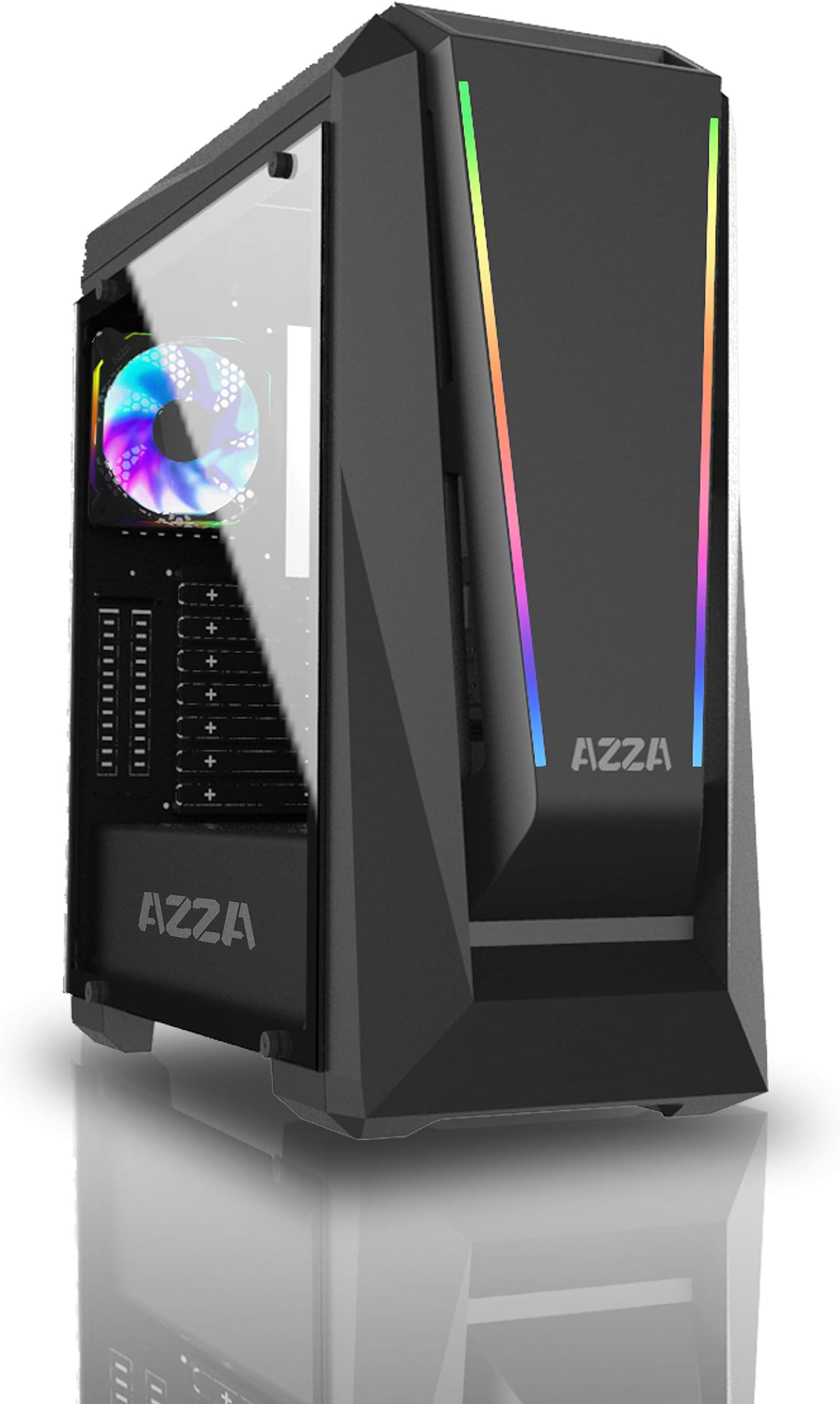 Azza Chroma 410A MID-Tower PC CASE, W/ 2X Prisma DRGB Fans, CSAZ-410A Chroma